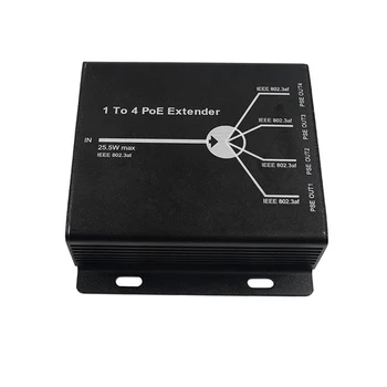 CCTV PoE Extender 1 vstup 4 výstup pre POE/IP kamera / wireless AP až 120m prepravnej vzdialenosti 10/100M LAN porty