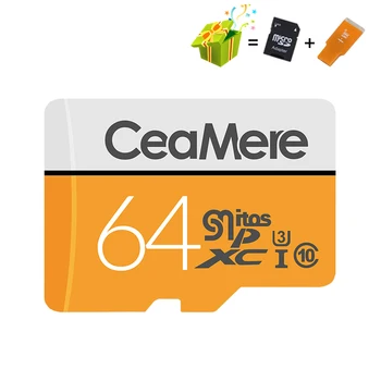 CeaMere Micro SD Karta 256 GB/128GB/64GB UHS-3 32GB/16GB/8GB Class 10 UHS-1 4GB Pamäťovej Karty Flash Pamäť Microsd Zadarmo Crad Čitateľa