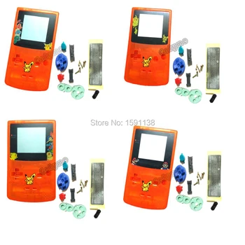 Celý Set Transprent Orange Bývanie Shell Kryt Prípade GameboyColor Vrecku Elf Vzor Farebné Tlačidlá Chlapec Farby W/ Limited Objektív