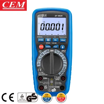 CEM DT-9939 Multimeter Prenosný Digitálny Multimeter Podsvietenie AC/DC Ammeter Voltmeter Ohm Tester Meter Ručné Multimeter Tester