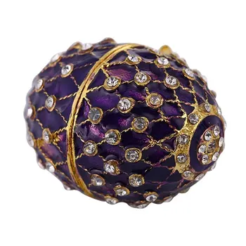 Cestovné Krištáľ Dekoratívny Závesné Faberge Štýl Smaltované Šperky Box Trinket Skladovanie Mini Prenosné Ručne Maľované Pre Ženy