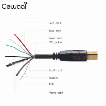 CEWAAL 10M kábla k Tlačiarni za Kábel USB 2.0 Typ A-B Samec Pozlátené Viesť Kábel vodičový kábel Tlačiarne pozlátenej