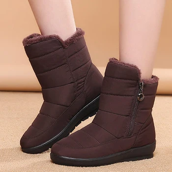 CEYANEAO2021 nový vodotesný non-slip zimné topánky plus bavlna, zamat topánky pre ženy teplé veľké veľkosť 41 42 snehu bootsE2176