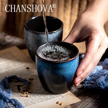 CHANSHOVA 145ml Čínsky retro Ručné Pece zmeniť textúru Vysokej teplote výpalu Keramického teacup šálku kávy Porcelánu H002