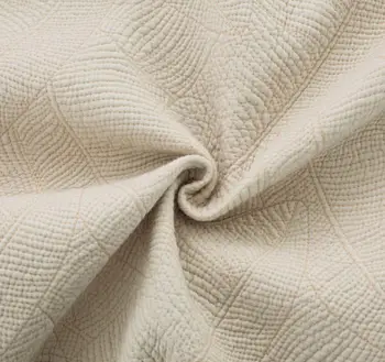 CHAUSUB Obyčajný Bavlny, Prikrývka Nastaviť Plastický Prikrývky 3ks Vyšívané Prikrývky Prešívaný Posteľ Kryt Queen Size Coverlets Deka Béžová