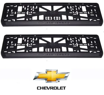 Chevrolet špz rámiky, plastové, nastavte: 2 rámy, 4 Chrome samorezných