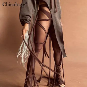 Chicology Oka Krídla Vysoký Pás Nohavice Y2K Módne Ex-Dlhé Nohavice Ženy 2020 Zimné Jeseň Oblečenie Žena Gotický Punk Streetwear