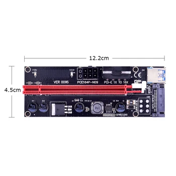 CHIPAL VER009S 009S PCI-E Stúpačky Karty PCI Express 1X až 16X 4Pin 6Pin SATA Molex Power 60 CM USB 3.0 Kábel pre ETHERNET EOS BTC Ťažba