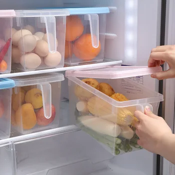 Chladnička úložný box priehľadný obdĺžnik zásuvky typ vaječné jedlo zmrazenie úložný box zapečatené čerstvé okno plastové okno skladovanie