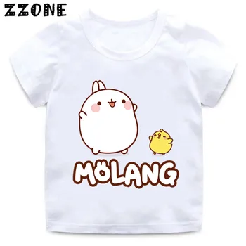 Chlapci a Dievčatá Cartoon Molang a Piupiu Print T shirt Deti Roztomilý Králik Molang Bunny Zábavné Oblečenie, Detské Letné T-shirt,ooo5217