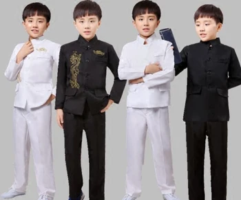 Chlapci vyhovovali Čínsky tunika vyhovovali dospievajúci Chlapec je cosplay kostým mládež fotografie zbor oblečenie staroveké Čínske oblečenie pre mužov