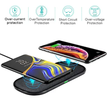 CHOETECH Dual Wireless Rýchlo Nabíjačka Qi Certifikované Dvojité Bezdrôtové Nabíjanie Pad pre iPhone pre Samsung Galaxy S20 pre Galaxy puky