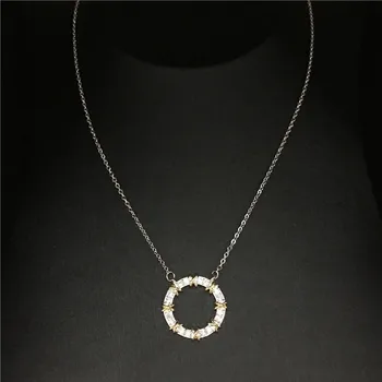 Choucong Duté Okrúhle Prívesky 5A Zirkón Cz Reálne 925 Sterling silver Prívesok s Náhrdelník pre ženy, Svadobné šperky