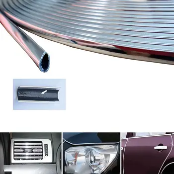 Chrome 6M Dvere Auta Okraji Tvarované Čalúnenie Pás Scratch Guard Chránič Kryt Formy Kvalitné Auto Interiérom Pásy