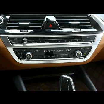 Chrome Auto Styling Konzoly Gombík Hlasitosti Rám, klimatizácia, Panel Dekorácie Kryt Výbava Pre BMW 5 Series G30 G38 2018