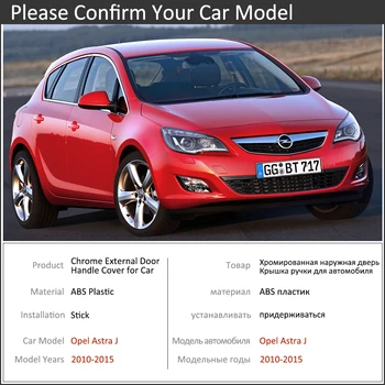 Chrome Dvere Auta Rukoväť Kryt pre Opel Astra J 2010~Holden Vauxhall VOP Výbava Nastaviť Vonkajšie Príslušenstvo 2011 2012 2013
