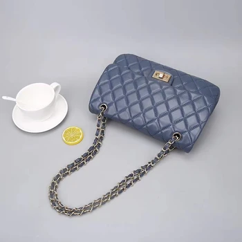 CHSANATO Zlatá Reťaz Značky Dizajnér Reálnom Kožené Ovčej Crossbody Tašky Pre Ženy Módna Taška cez Rameno Lady Luxusné Kabelky