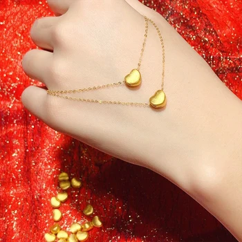 CHUHAN 999 čisté zlato, Šperky, Prívesok Srdce 3D Ťažké zlaté proces 24K Gold Prívesok 18K AU750 náhrdelník