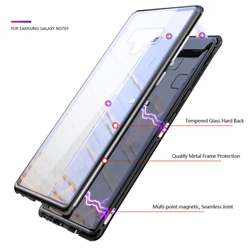 CHYI 360 Magnetické Kovové puzdro pre Samsung Galaxy s rezacím zariadením S10 5G S9 S8 Plus Poznámka 10 9 8 Tvrdené Sklo Zadný Kryt pre Samsung A50 A20