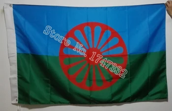 Cigán Vlajka Rómske Obyvateľstvo Vlajka hot predať dobre 3X5FT 150X90CM Vlastné Vlajky, Zástavy mosadze, kov diery