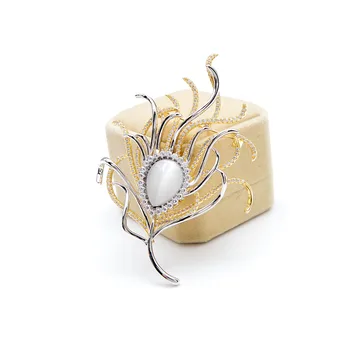 CINDY XIANG Cubic Zirconia Pierko Brošňa Pre Ženy Dvojvrstvové Krásne Pin Brošňa Luxusné Módne Šperky z Medi Materiál