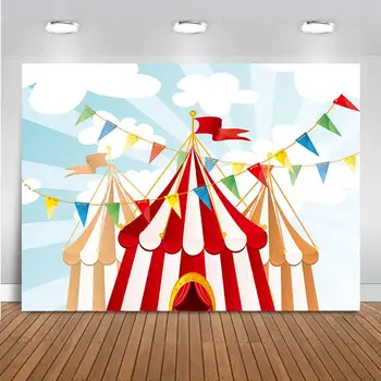 Cirkus Tému Pozadie Cirkusové Stany Karneval Pozadí Deti Narodeninovej Party Banner 1. Narodeniny Tortu Rozbiť Foto Pozadia
