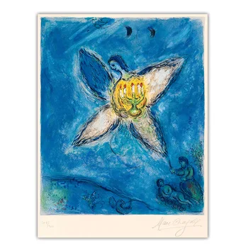 Citon Marc Chagall《Anjel S Svietnik》Plátno Umenie Olejomaľba Umelecké Dielo, Plagát, Obraz Na Stenu Pozadia Dekor Domáce Dekorácie