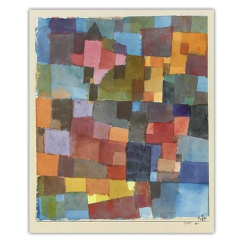 Citon Paul Klee《Izba architektúry (na studený-teplý)》Plátno olejomaľba Umelecké Tlače, Plagát, Obraz na Stenu Dekor Domáce Dekorácie