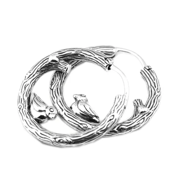 CKK Náušnice Jar Vták Hoop Náušnice Mincový Striebro-Šperky pre Ženy Brincos Oorbellen Pendientes Earings Aretes