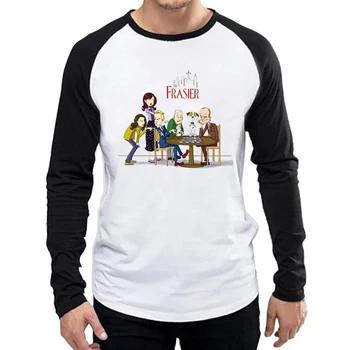 Claire Frasier T-Tričko Dlhý Rukáv Pánske Fashion TV Dráma Frasier Logo T Shirt Topy Tees tričko Black Full Rukávom Unisex Oblečenie
