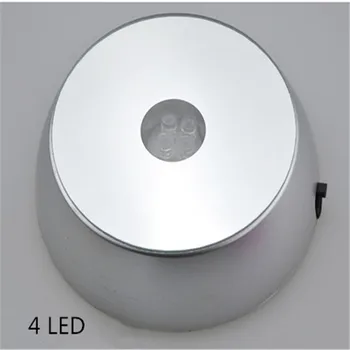 CLAITE LED Crystal Light Base Farebné/White Crystal Display Remesiel Strieborné Okrúhle LED Lampa Základný Stojan pre Sklenené Priehľadné Cieľom