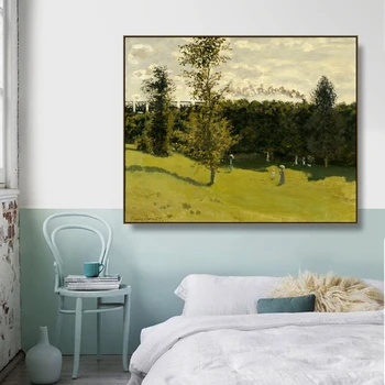 Claude Monet Maľovanie 《Krajiny vlak》olejomaľba na Plátne Umenia, Tlače, Plagát na Stenu Umenie Retro Miestnosti Dekorácie Domova nástenná maľba