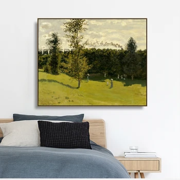 Claude Monet Maľovanie 《Krajiny vlak》olejomaľba na Plátne Umenia, Tlače, Plagát na Stenu Umenie Retro Miestnosti Dekorácie Domova nástenná maľba