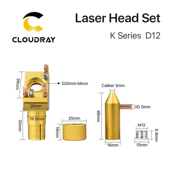 Cloudray K Sérii CO2 Zlaté Laserovej rezacej Hlavy Nastavte Objektív Dia12/18/20 mm Zrkadlo Dia 20 mm do roku 2030, 4060 K40 Laserové Rytie Stroj na Rezanie