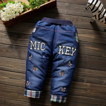 CNFSNJ 2018 jar zimné nové zahusťovanie chlapci dievčatá baby jeans teplé nohavice malé stredné deti umývanie džínsy Haren nohavice