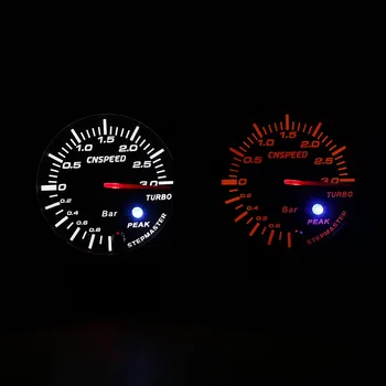CNSPEED 60MM Auto Turbo Boost rozchod Indikátor Ovládací Panel Červené a Biele Osvetlenie BAR Čierna Tvár Auto auto obrys/Auto, Meter YC101410