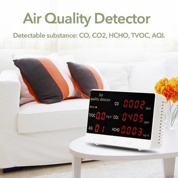 CO2 Detektor Multifunkčné CO2 Merač, Digitálny Displej Vysoká Presnosť CO CO2 HCHO TVOC Detektor Kvality Ovzdušia Analyzer Monitor