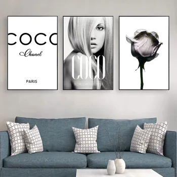 Coco Módne Moderné Dievča Plátno Na Stenu Umelecké Maľovanie Na Stenu Decor Plagát A Vytlačí Obrázok Cuadros Pre Salón Miestnosti Dekorácie