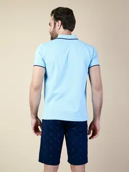 Colins Mužov Pravidelné Nosenie Baby Blue Shirtpolo s Krátkym Rukávom Polo tričká pre mužov Polo mužov Polo košele,CL1026617