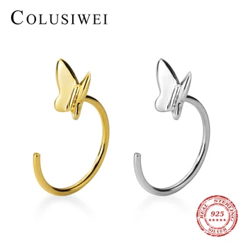 COLUSIWEI Klasický Originálny 925 Sterling Silver Gold Farebný Motýľ Ucho pre Ženy Móda Zvierat Stud Náušnice Jemné Šperky