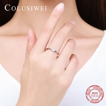 Colusiwei Módne 925 Sterling Silver Lesklé Obdĺžnik Zirconia Prstene pre Ženy, Svadobné Šperky, Zásnubné Prstene AAA Cz Veľkosť 5-9