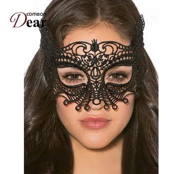 Comeondear 5 kus Sex Produkt Pre Ženy Čiernej Čipky Očná Maska Duté Sa Halloween Cosplay Maškaráda Maškarný Party Čipky Maska