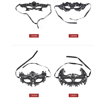 Comeondear 5 kus Sex Produkt Pre Ženy Čiernej Čipky Očná Maska Duté Sa Halloween Cosplay Maškaráda Maškarný Party Čipky Maska