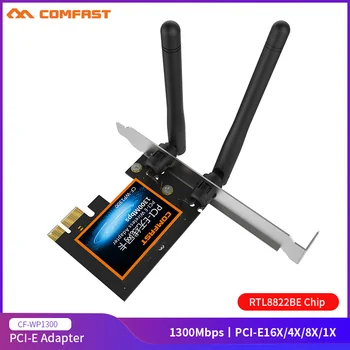 COMFAST CF-WP1300 1300Mbps dual band PCI-E adaptéra bezdrôtového pripojenia 802.11 b/g/n Gigabit PCI Bezdrôtovej Sieťovej Karty s 2*3dBi anténa