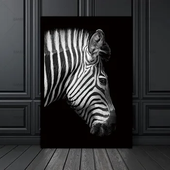 Conisi Moderné Zvieratá Wall Art Plátno na Maľovanie Zebra, Žirafa, Slon Tlač a Poster Domova Čiernej a Bielej Zvieratá Plagát