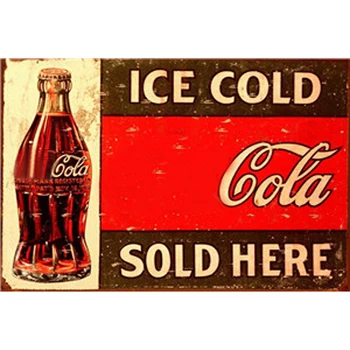 Cool Cola Tin Znamení Kovu Plagát Vintage Dekor Koks Plech Plakety Dekorácie pre Bar, Kaviareň, Reštaurácia Železa Painti