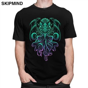 Cool Lovecraft Cthulhu T Shirt pre Mužov Bavlna Pekný T-tričko Krátke Rukávy Starého Boha z R'lyeh Graphic Tee Oblečenie