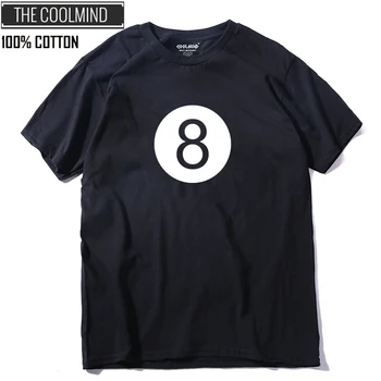 COOLMIND QI0131A bavlna voľné krátky rukáv 8 tlač mužov tričko príležitostné o-krku zábavné mužské tričko módne t-shirts