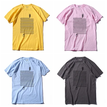 COOLMIND QI0266A krátky rukáv breatable textílie mužov tričko príležitostné voľné bavlna muži T-shirt pohode zábavné mužov tričko topy tee tričko