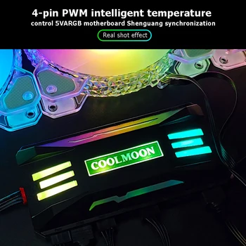 COOLMOON RGB Controller 4Pin PWM 5V 3Pin ARGB Chladiaci Ventilátor Smart Inteligentný ovládač pre PC Prípade Podvozku